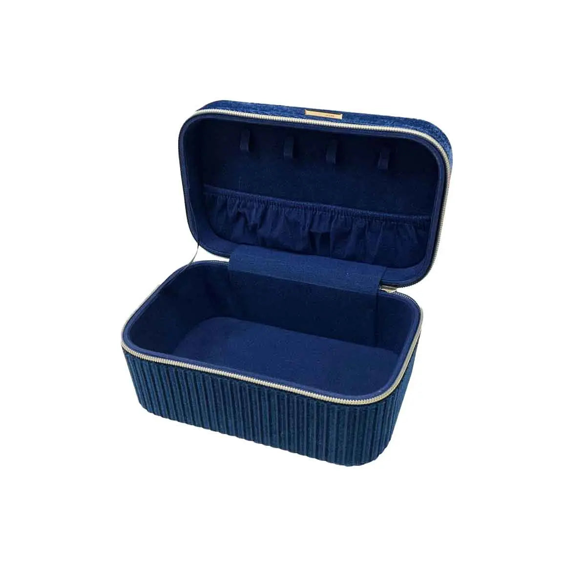 JOYERO RÍGIDO AZUL TERCIOPELO - CONAIR