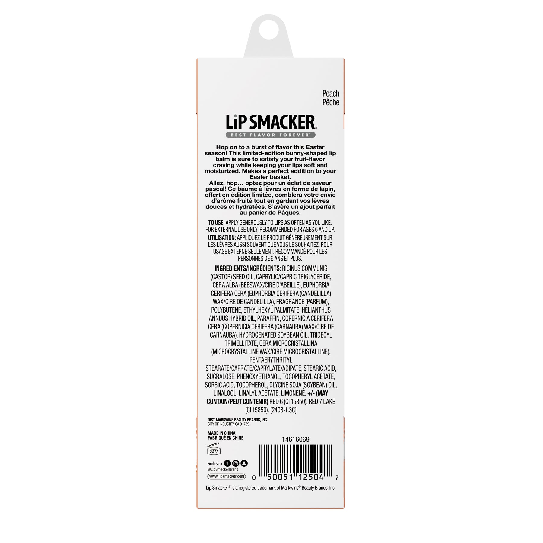 BUNNY LIP BALM PEACH - LIP SMACKER