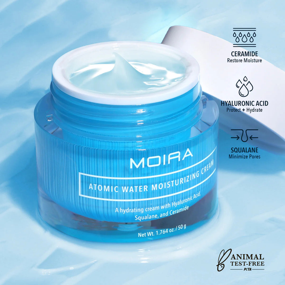 CREMA FACIAL HIDRATANTE ATOMIC WATER - MOIRA