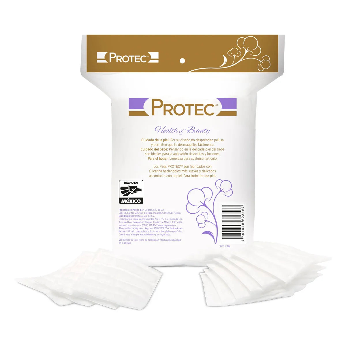 PADS DESMAQUILLANTES CUADRADOS 100 PADS - OUTLET PROTEC