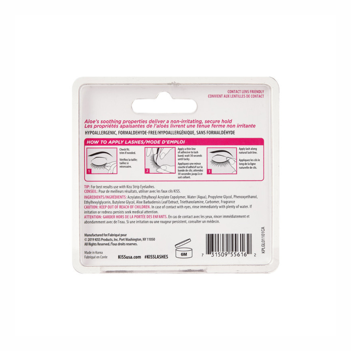 24HR STRIP EYELASH ADHESIVE-CLEAR - KISS