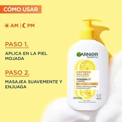 CREMA LIMPIADORA EXPRESS ACLARA ANTI-MANCHAS VITAMIN - GARNIER SKIN ACTIVE
