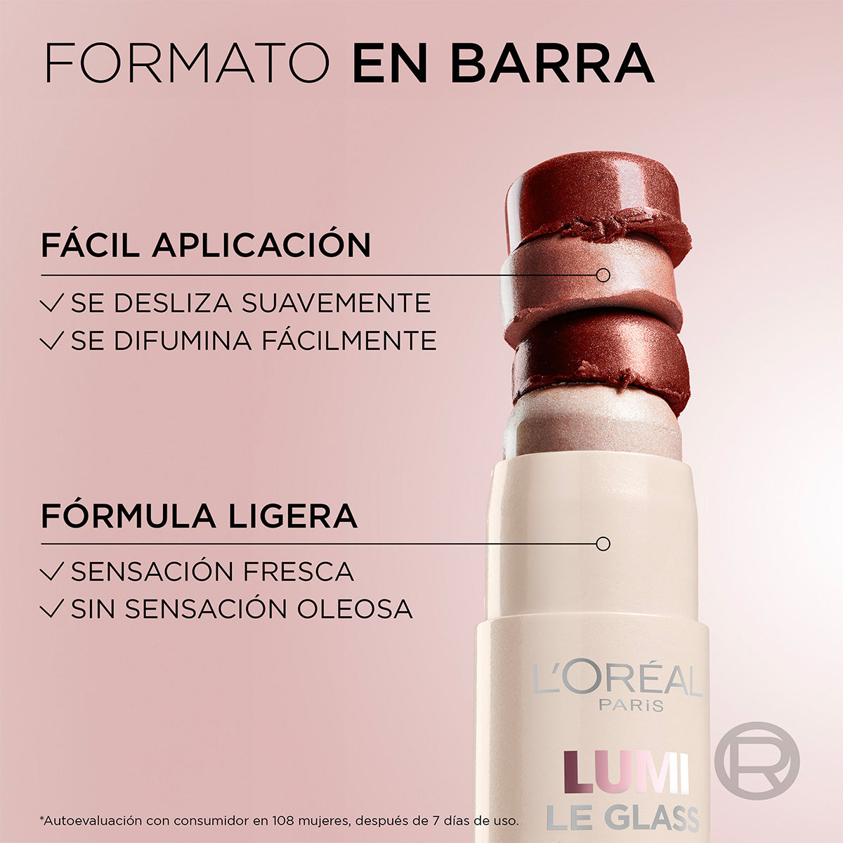 ILUMINADOR EN BARRA LUMI LE GLASS HIGHLIGHTER - LOREAL PARIS