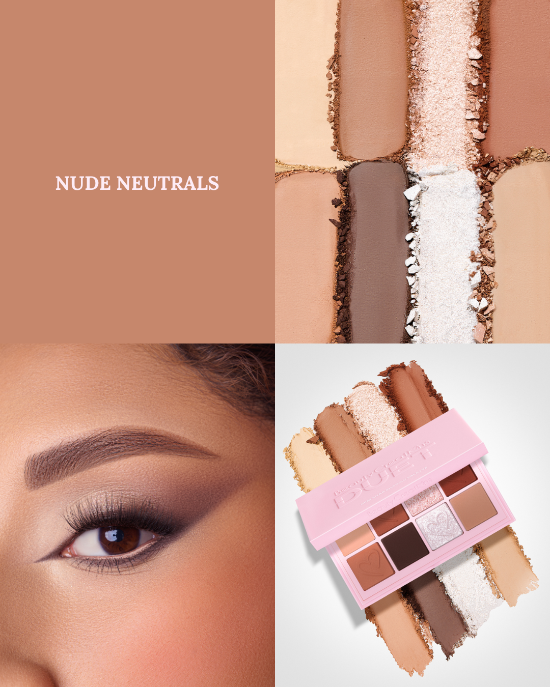 PALETA DE SOMBRAS DUET MINI SNAP PALETTE "NUDE NEUTRALS" - BEAUTY CREATIONS