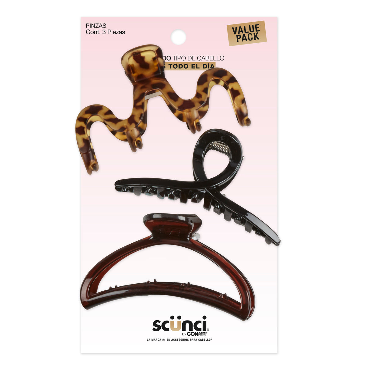 PINZAS PARA CABELLO MATTE ALL DAY HOLD 3 PZAS - SCUNCI