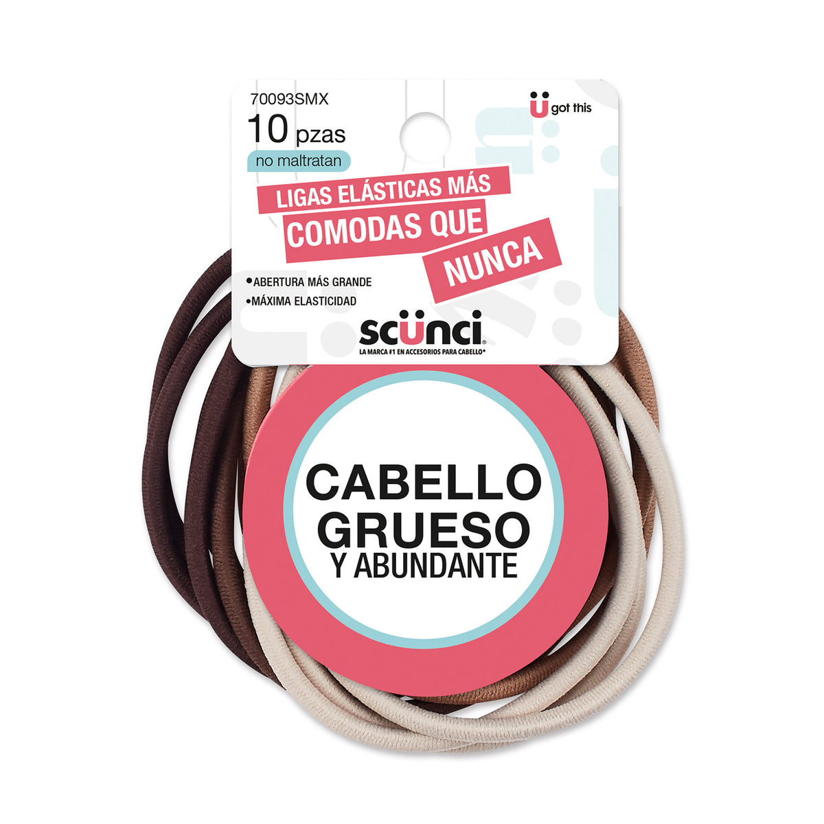 LIGAS ELASTICAS PARA CABELLO 10 PIEZAS - SCUNCI