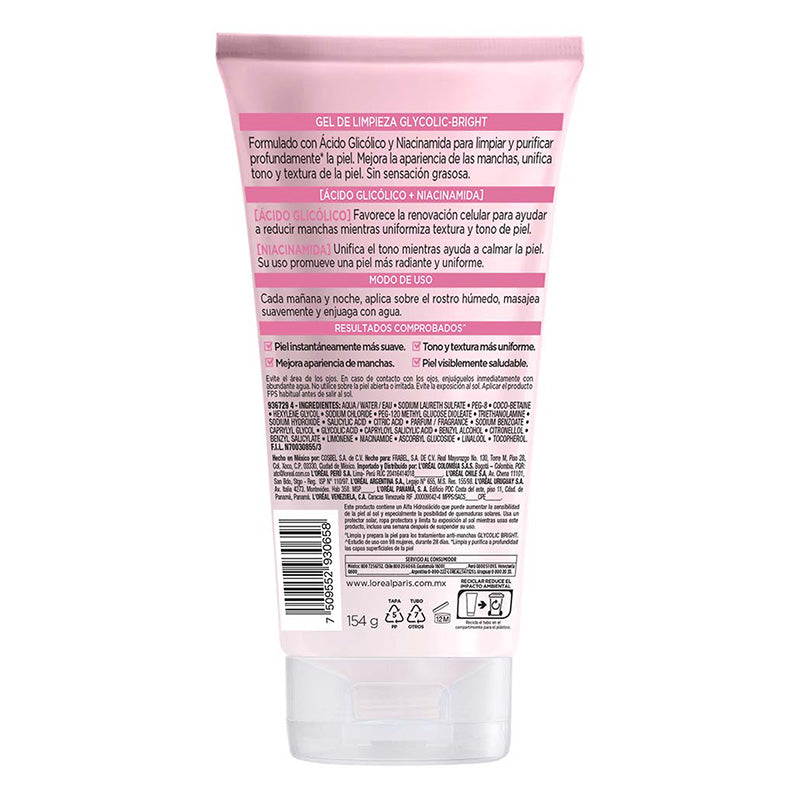 GLYCOLIC BRIGHT LIMPIADOR FACIAL EN GEL - LOREAL DERMO EXPERTISE
