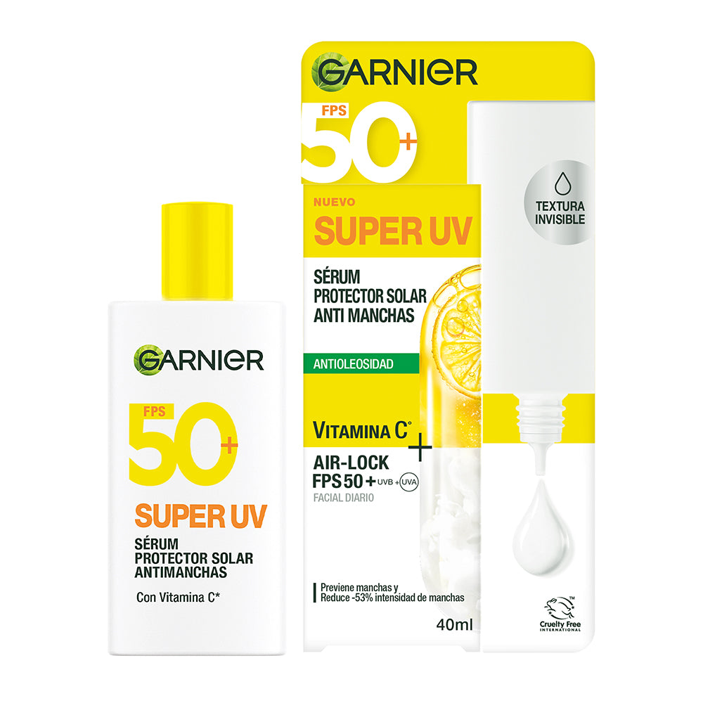 SUPER UV PROTECTOR SOLAR FACIAL FLUIDO ANTI OLEOSIDAD VITAMIN C - GARNIER SKIN ACTIVE