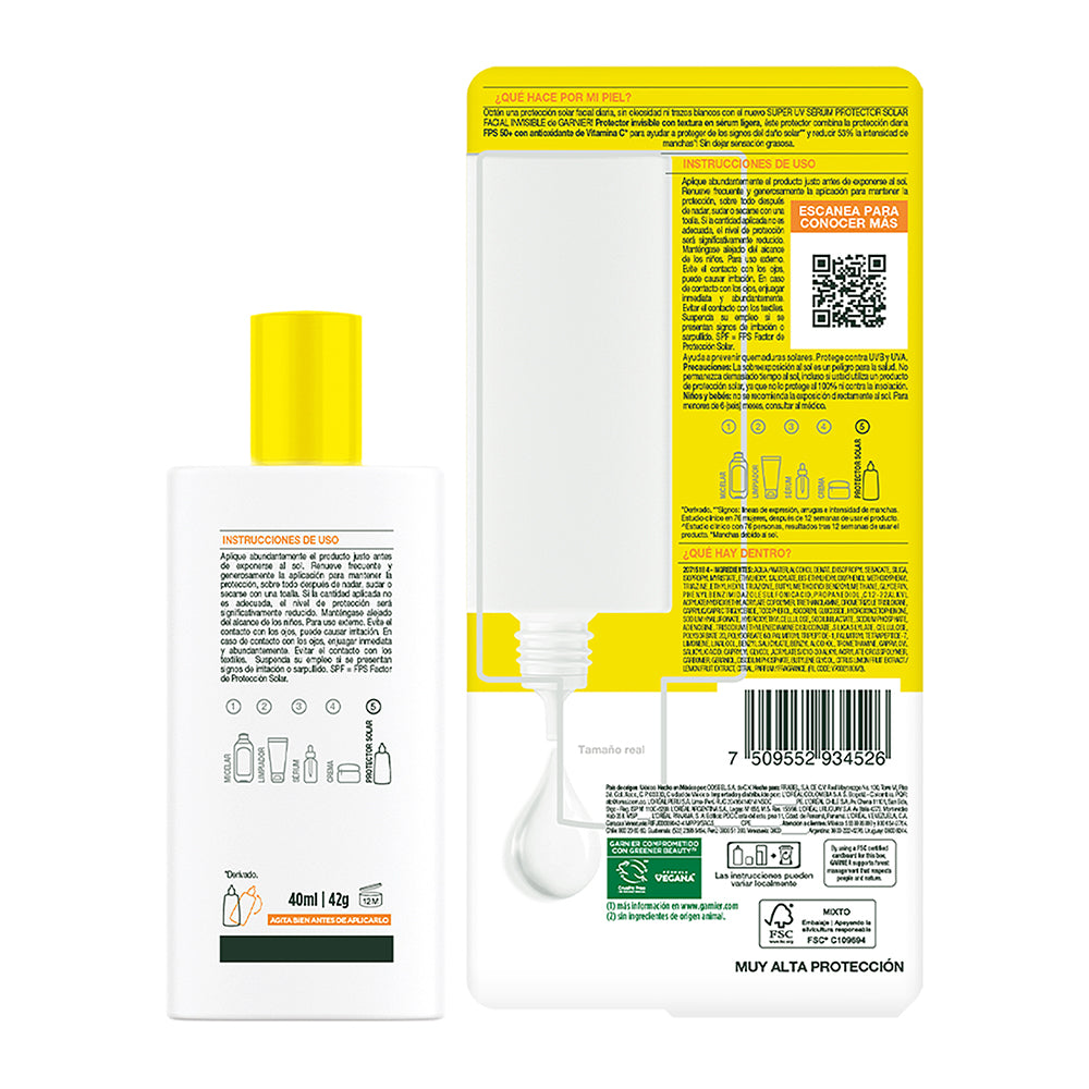 SUPER UV PROTECTOR SOLAR FACIAL FLUIDO ANTI OLEOSIDAD VITAMIN C - GARNIER SKIN ACTIVE