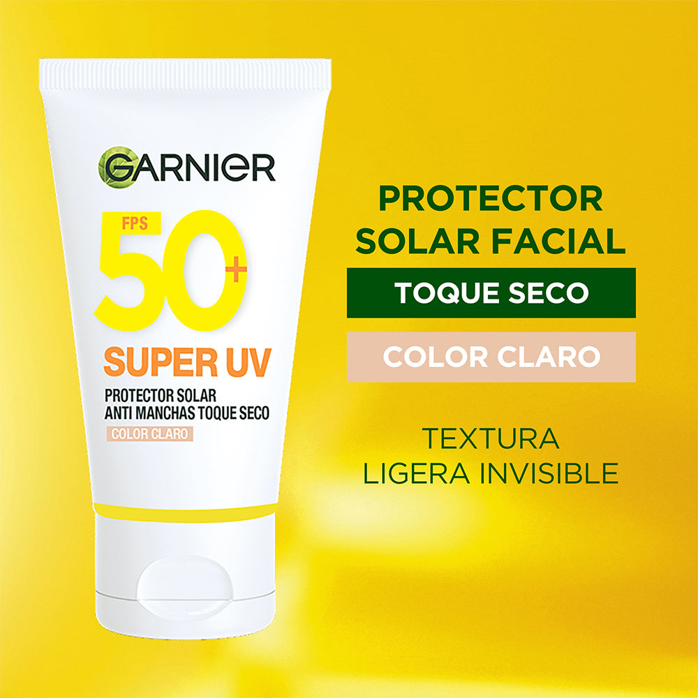 SUPER UV PROTECTOR SOLAR FACIAL TOQUE SECO TONO CLARO VITAMIN C - GARNIER SKIN ACTIVE