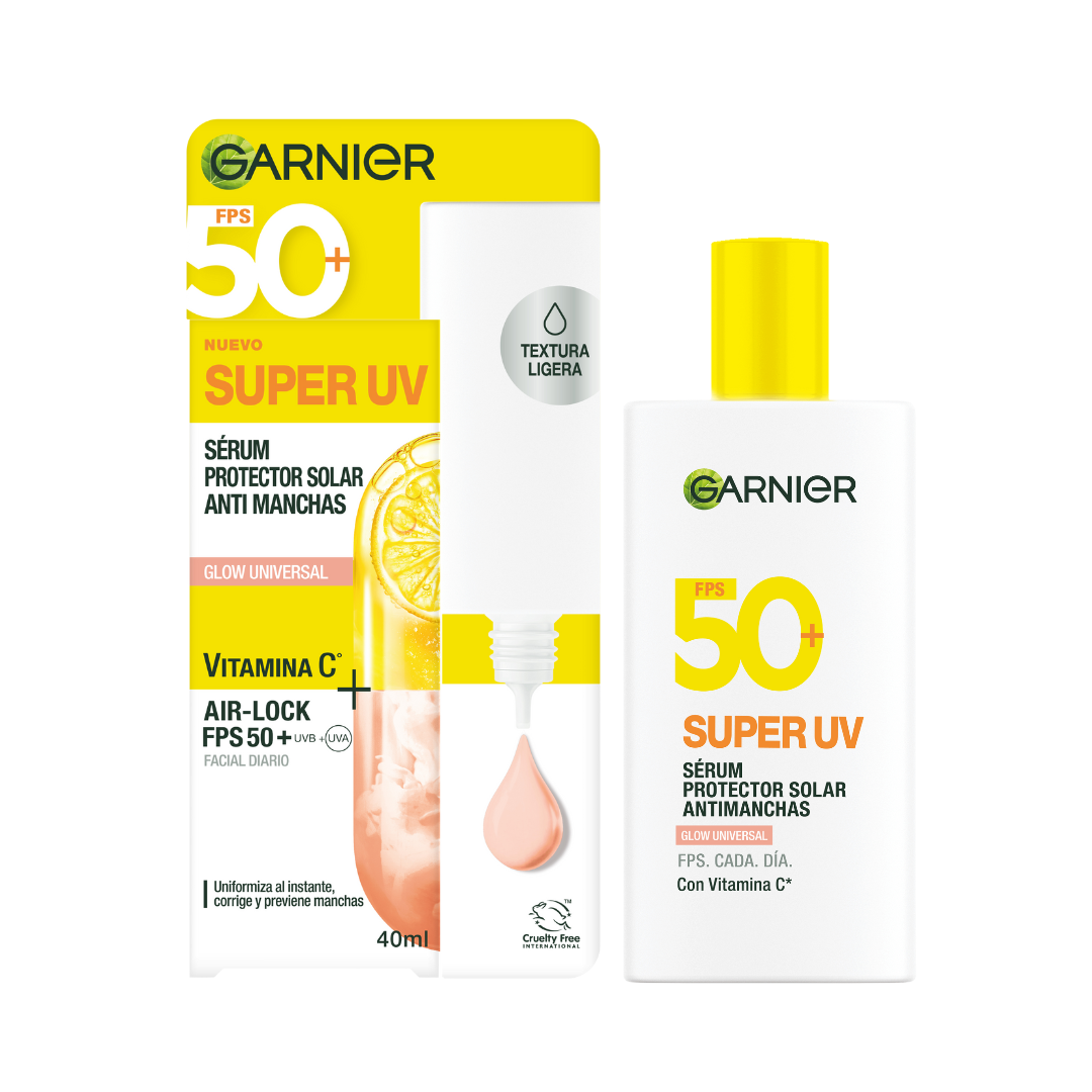 PROTECTOR SOLAR FACIAL SUPER UV SERUM ANTI-MANCHAS VITAMIN C TINTED - GARNIER SKIN ACTIVE