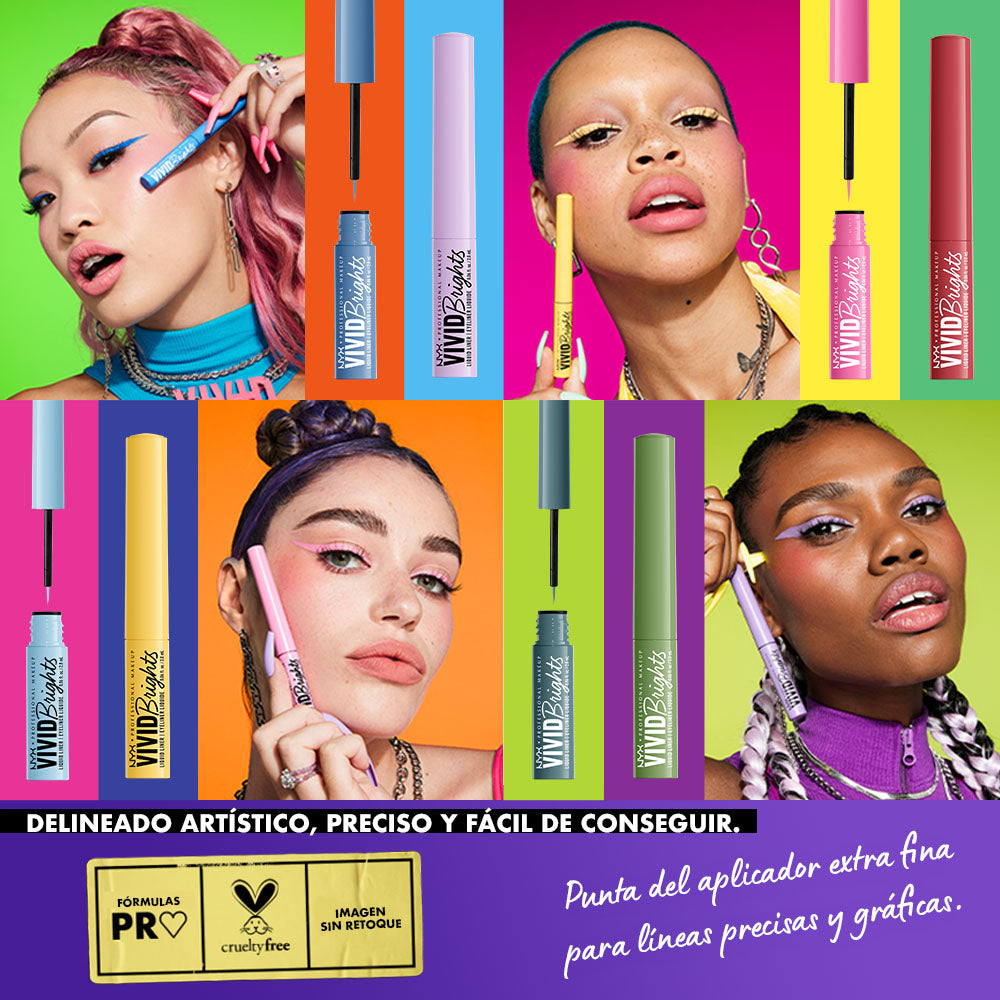 DELINEADOR DE OJOS LÍQUIDO VIVID BRIGHT - NYX PROFESIONAL MAKE UP