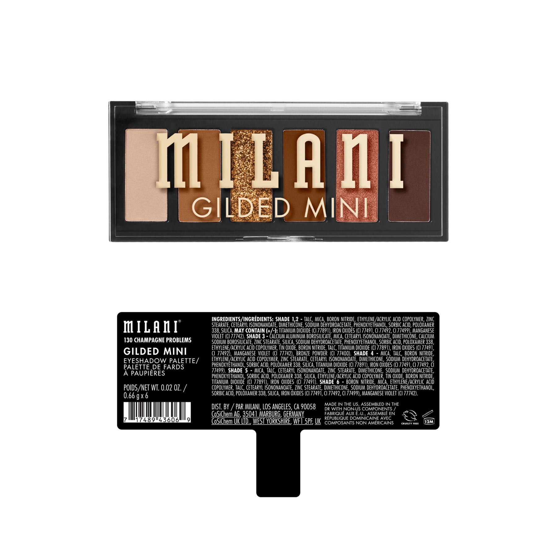 SOMBRAS GILDED MINI EYESHADOW QUADS CHAMPAGNE PROBLEMS - MILANI