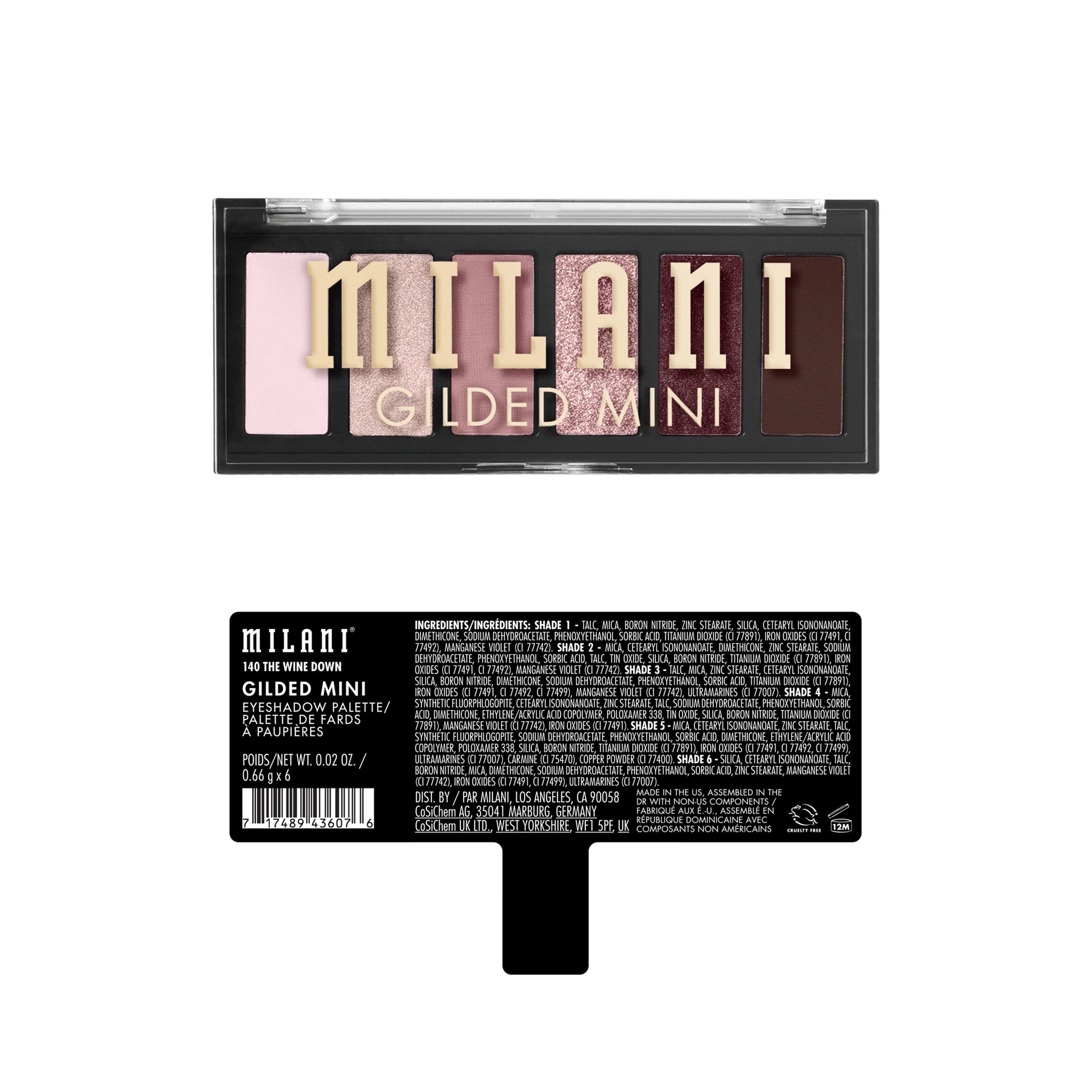 SOMBRAS GILDED MINI EYESHADOW QUADS THE WINE DOWN - MILANI