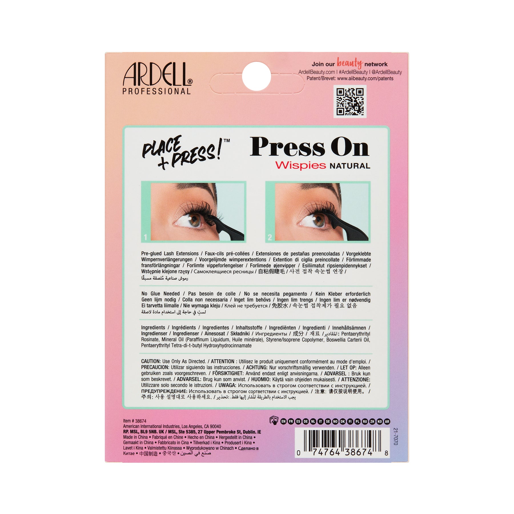 EXTENSIONES DE PESTAÑAS PRESS ON KIT NATURAL WISPIES - ARDELL