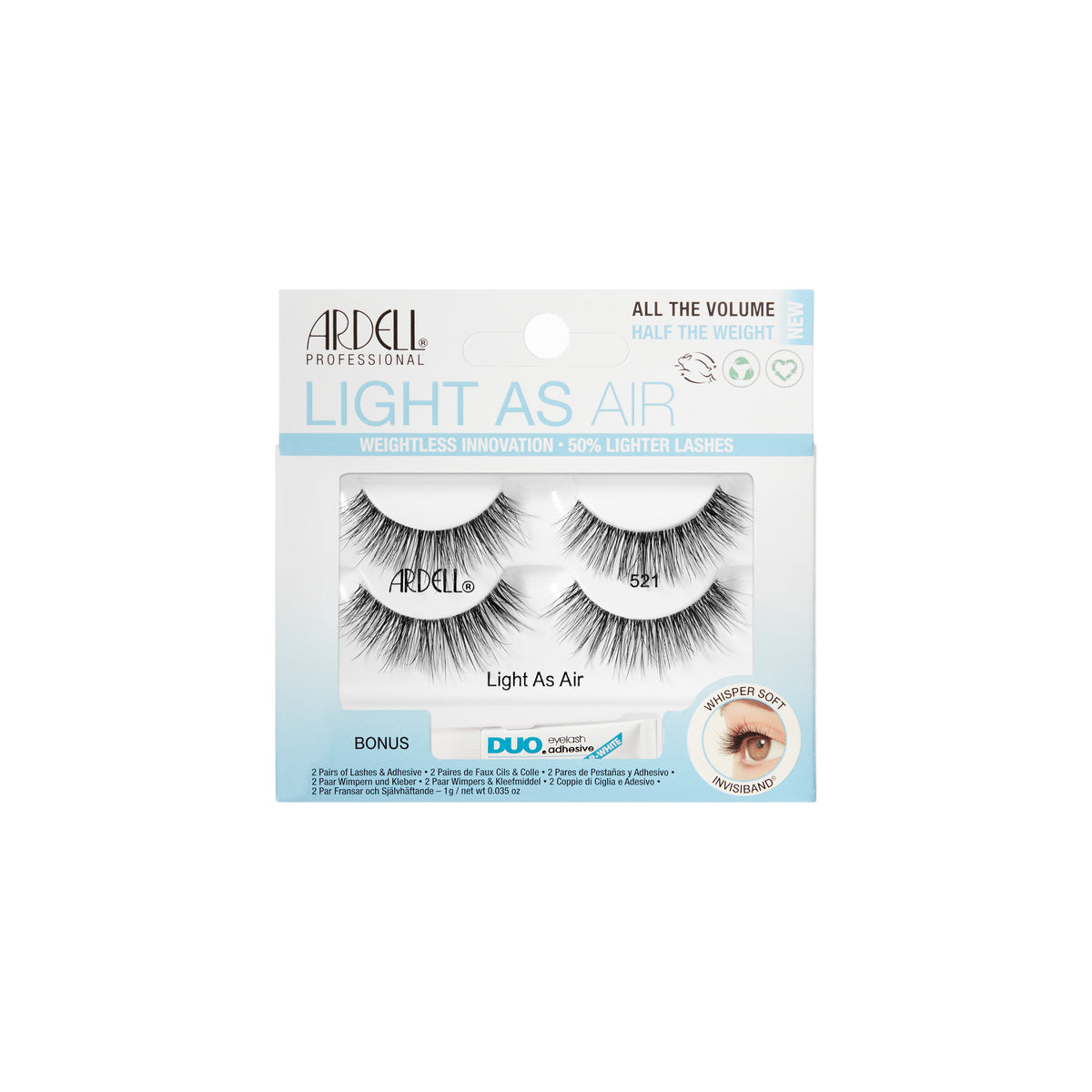 PESTAÑAS POSTIZAS ALL THE VOLUME LIGHT AS AIR 521 - ARDELL