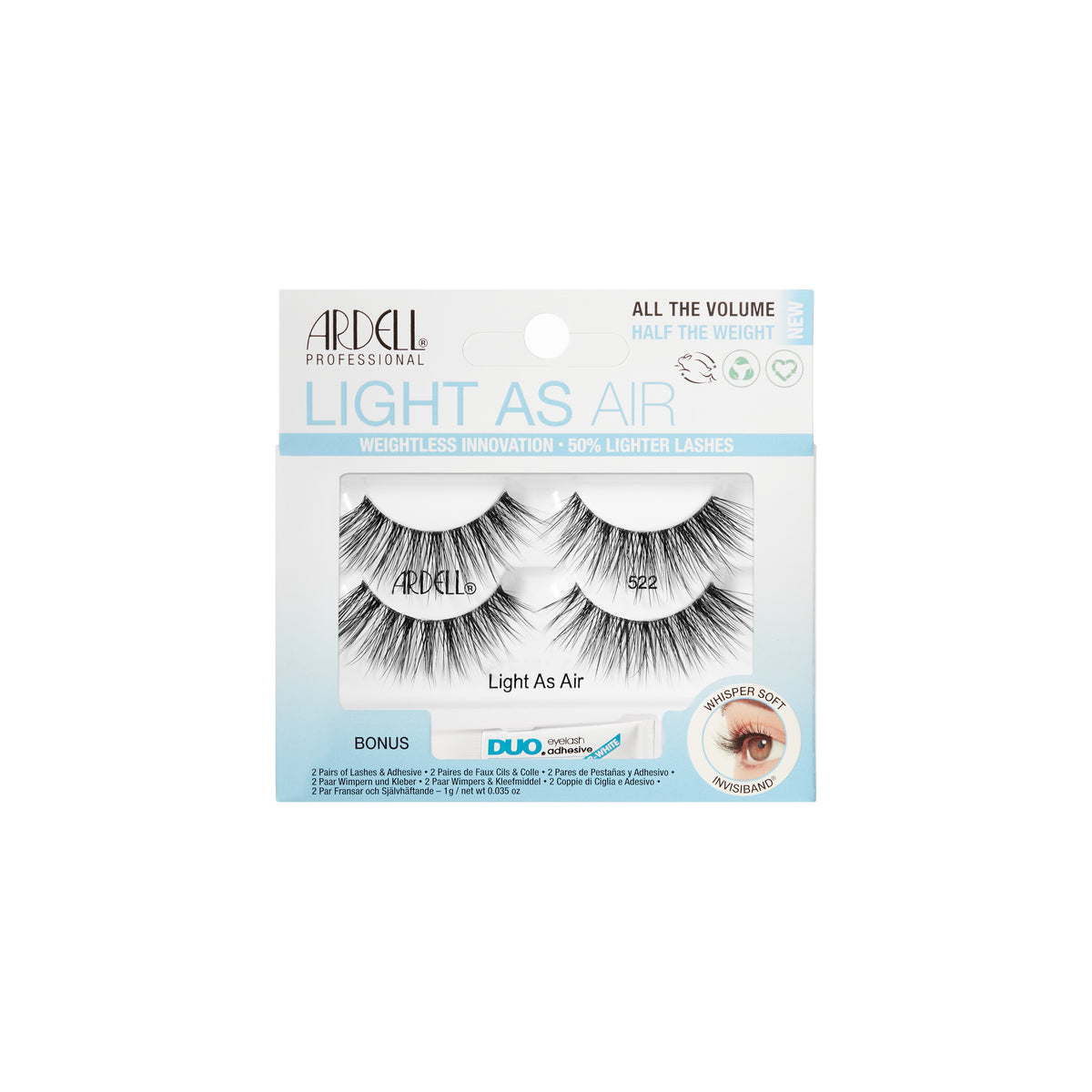 PESTAÑAS POSTIZAS ALL THE VOLUME LIGHT AS AIR 522 - ARDELL