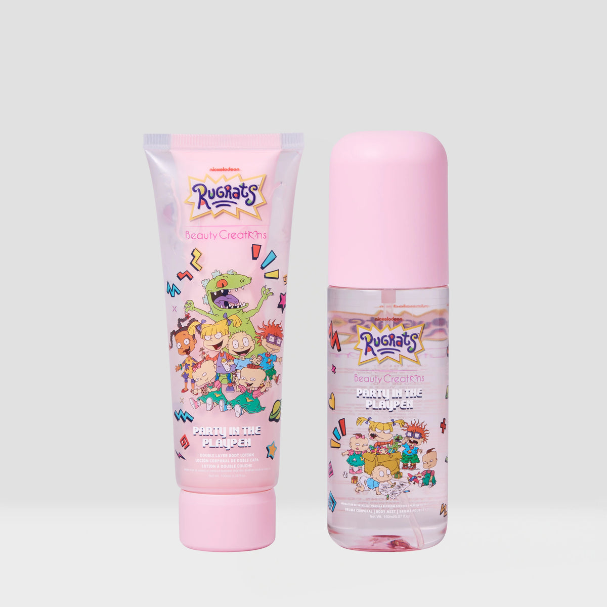 SET DE CREMA Y MIST CORPORAL PARTY IN THE PLAYPEN - BEAUTY CREATIONS X RUGRATS