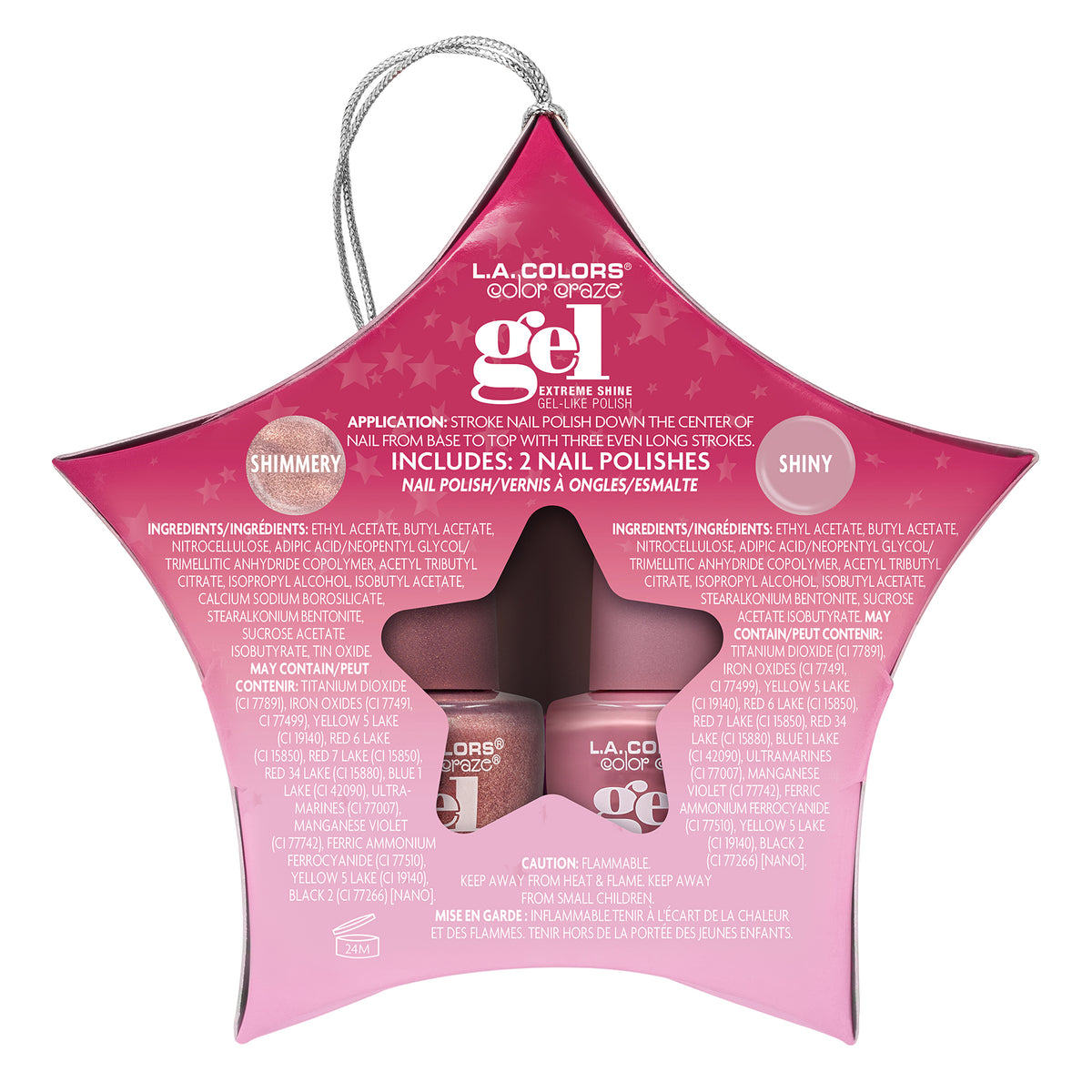 SET 2 MINI ESMALTES GEL LIKE NAIL POLISHES BEAUTY - OUTLET LA COLORS