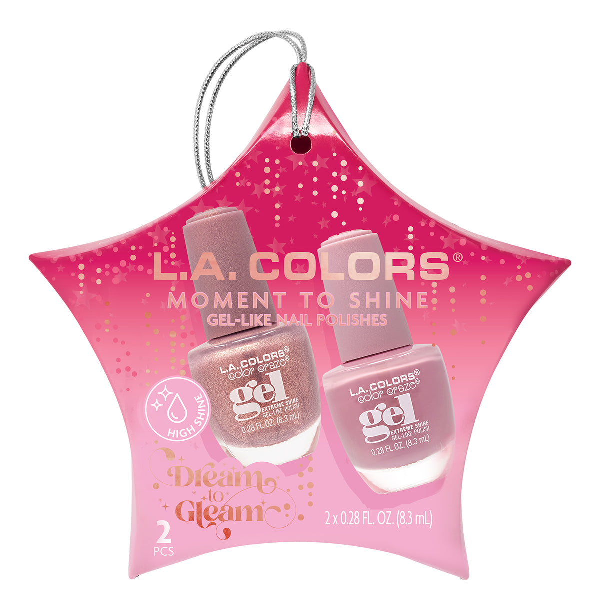 SET 2 MINI ESMALTES GEL LIKE NAIL POLISHES BEAUTY - OUTLET LA COLORS