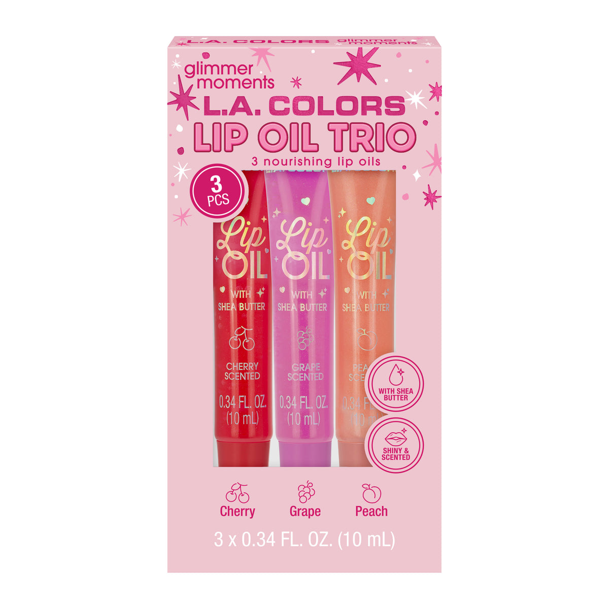 TRÍO DE LIP OIL "LUSTROUS GLOSS"– LA COLORS