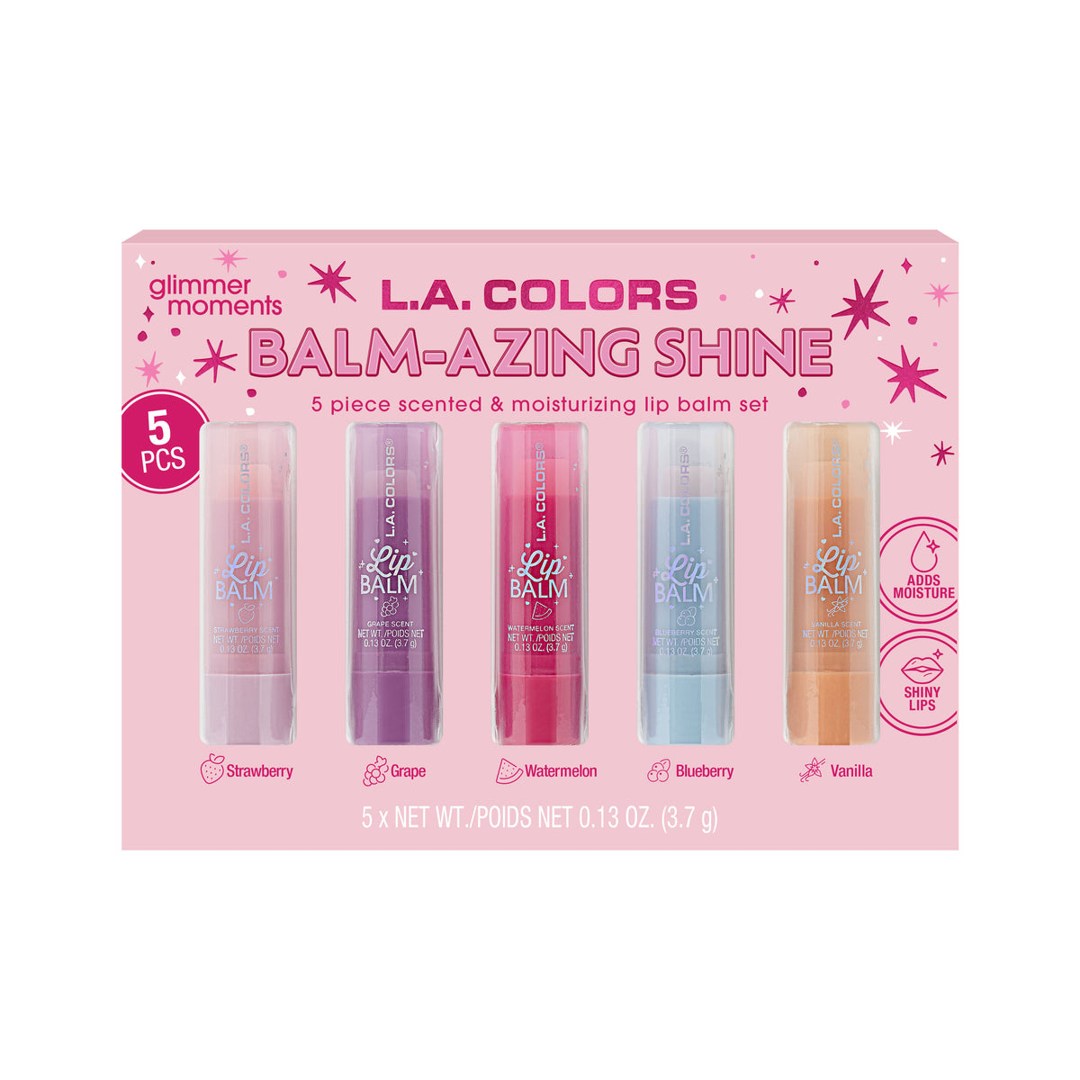 SET DE BÁLSAMOS LABIALES “BALM-AZING SHINE” – LA COLORS