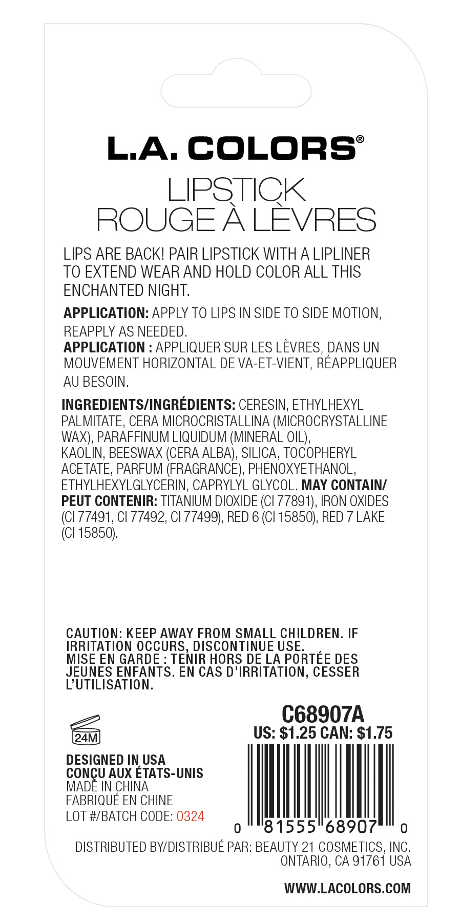 LABIAL EN BARRA COLOR LIPSTICK JUST BITTEN HALLOWEEN - OUTLET LA COLORS