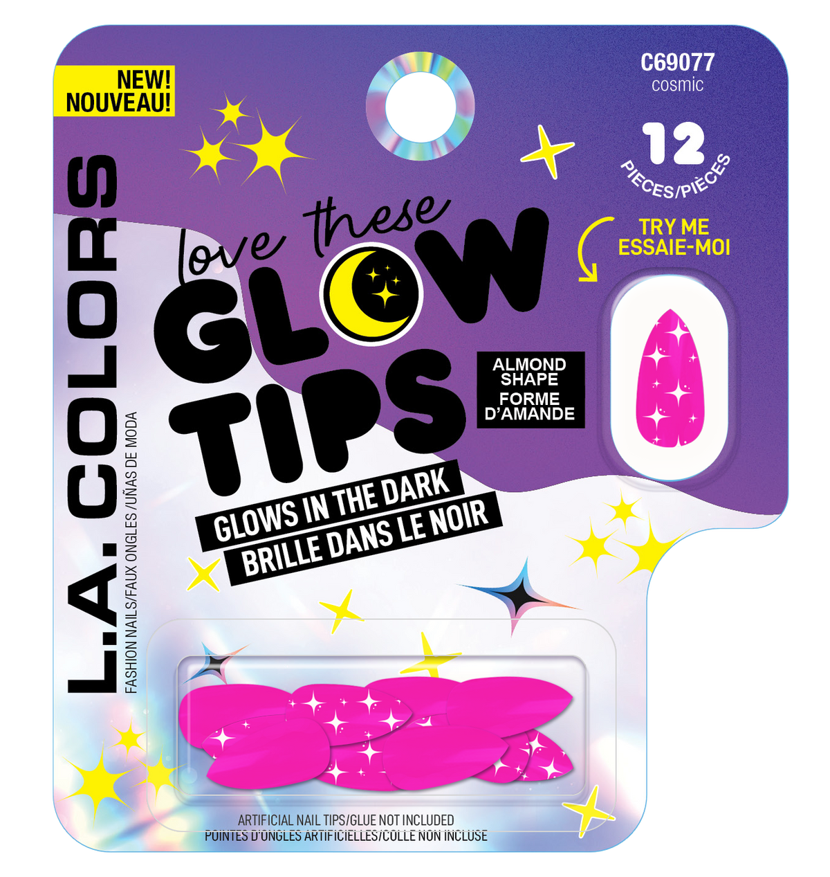 UÑAS POSTIZAS GLOW IN THE DARK COSMIC - OUTLET LA COLORS