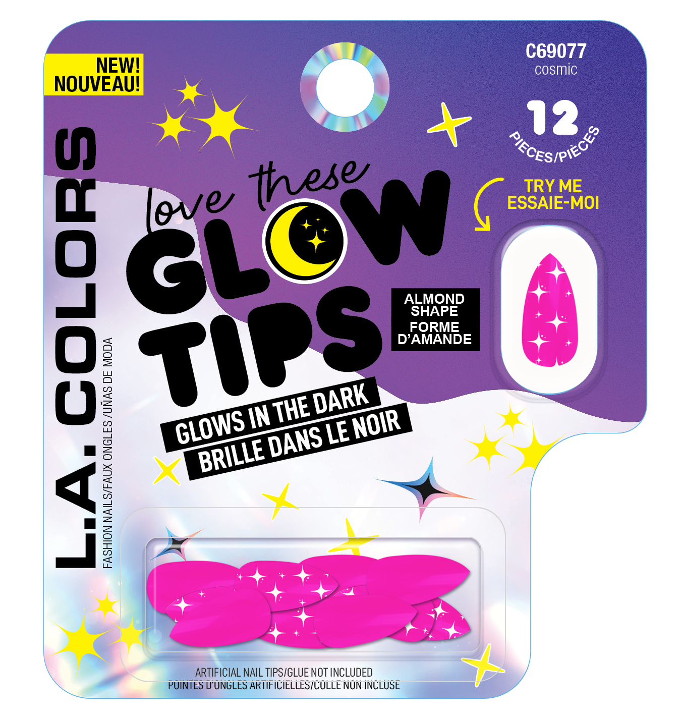 UÑAS POSTIZAS GLOW IN THE DARK COSMIC - OUTLET LA COLORS