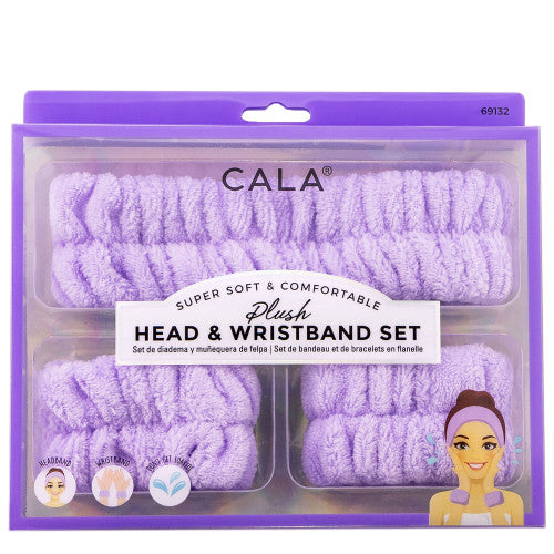 PLUSH HEADBAND AND WRISTBAND-LAVENDER - CALA