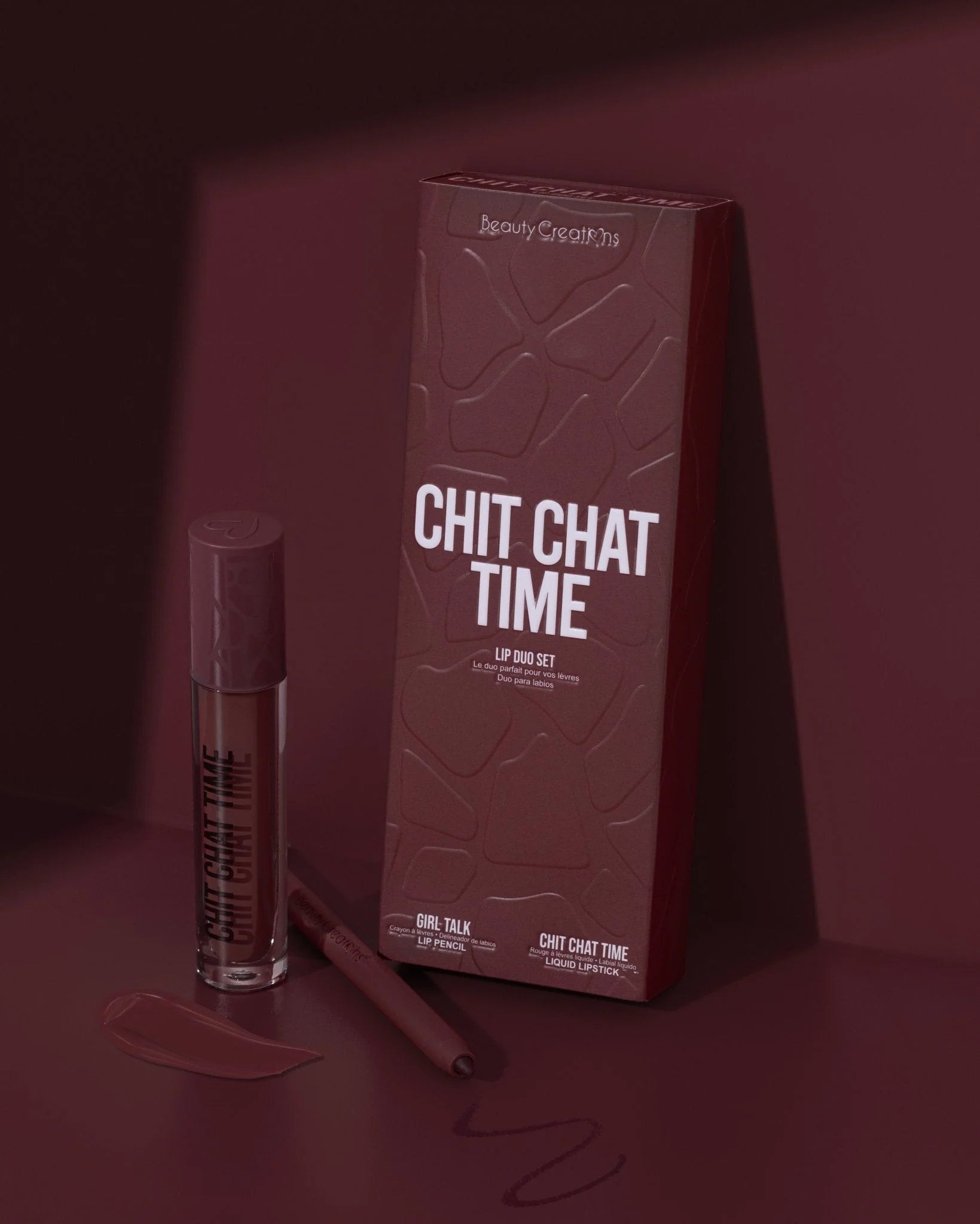 SET DE LABIOS CHIT CHAT TIME WHATS YOUR AVAILABILIPPY - BEAUTY CREATIONS