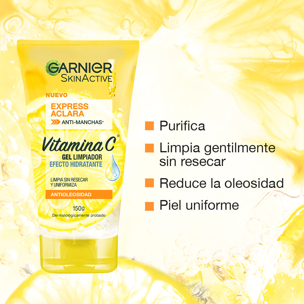 EXPRESS ACLARA GEL LIMPIADOR FACIAL 150ML - GARNIER SKIN ACTIVE