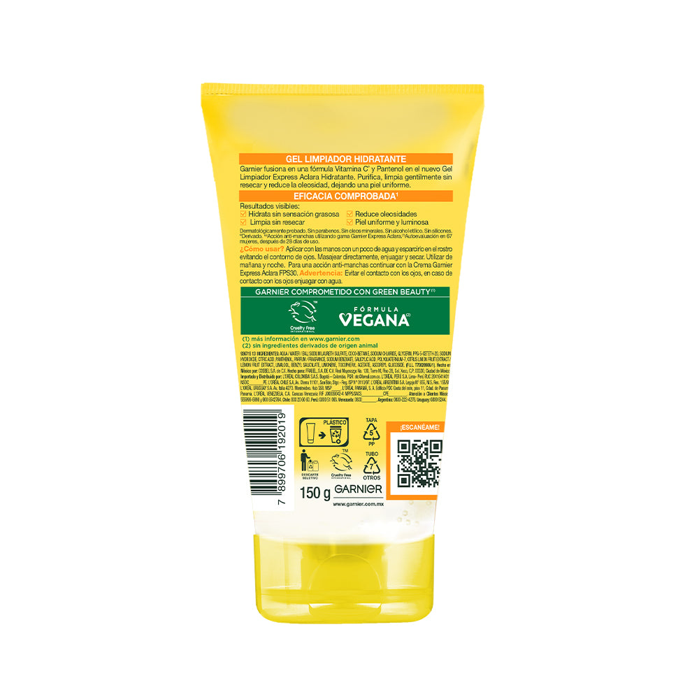 EXPRESS ACLARA GEL LIMPIADOR FACIAL 150ML - GARNIER SKIN ACTIVE