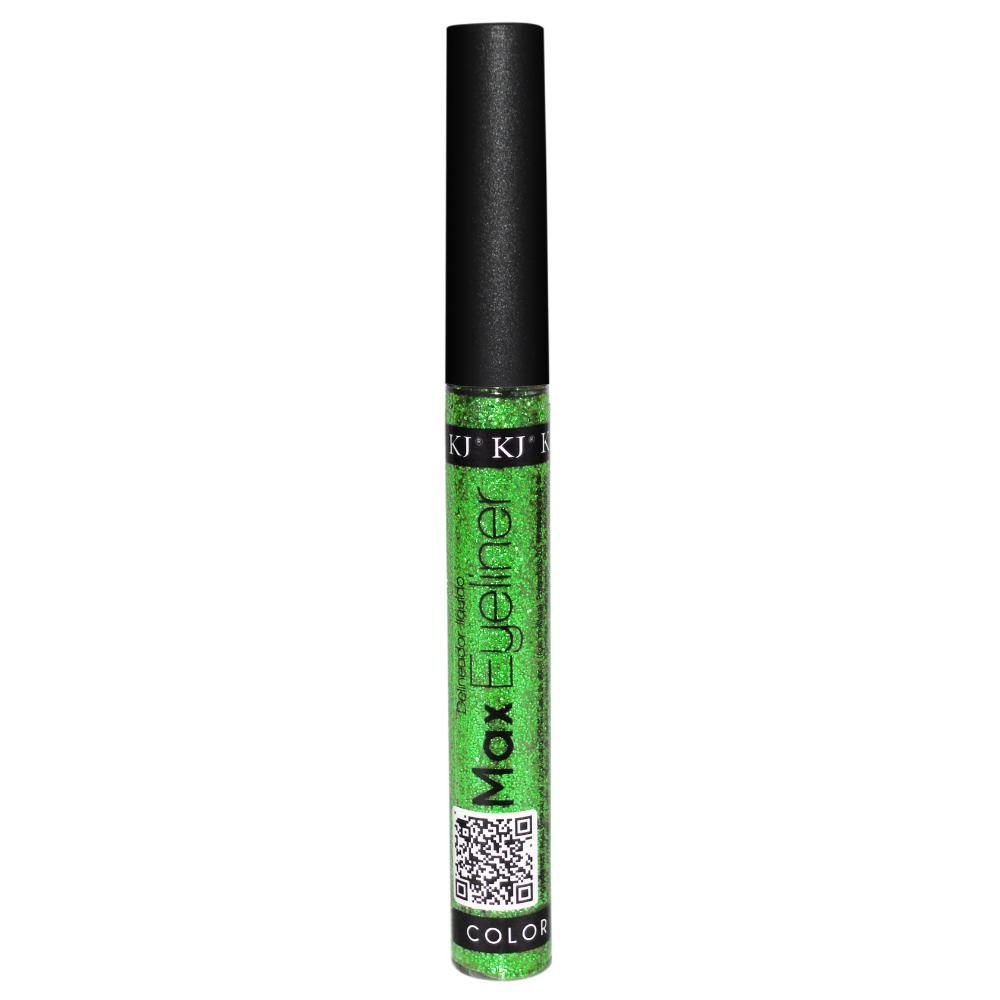 DELINEADOR LÍQUIDO MAXEYELINER 34 GLITTER VERDE IRIDISCENTE - KJ BEAUTY