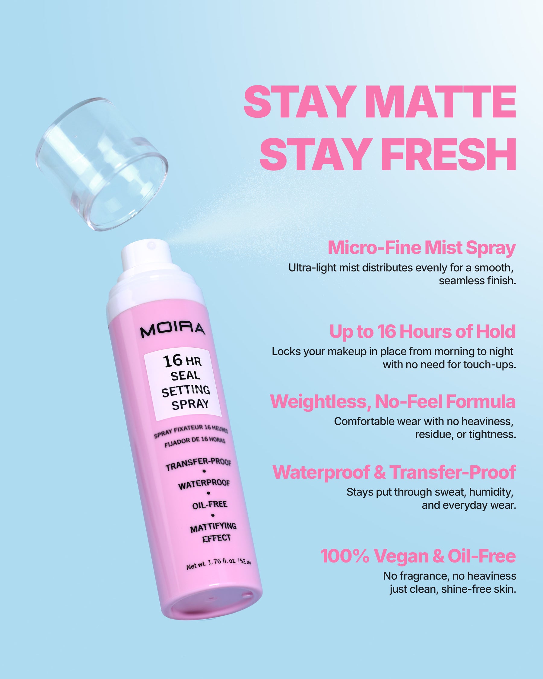 FIJADOR DE MAQUILLAJE 16HR SEAL SETTING SPRAY - MOIRA