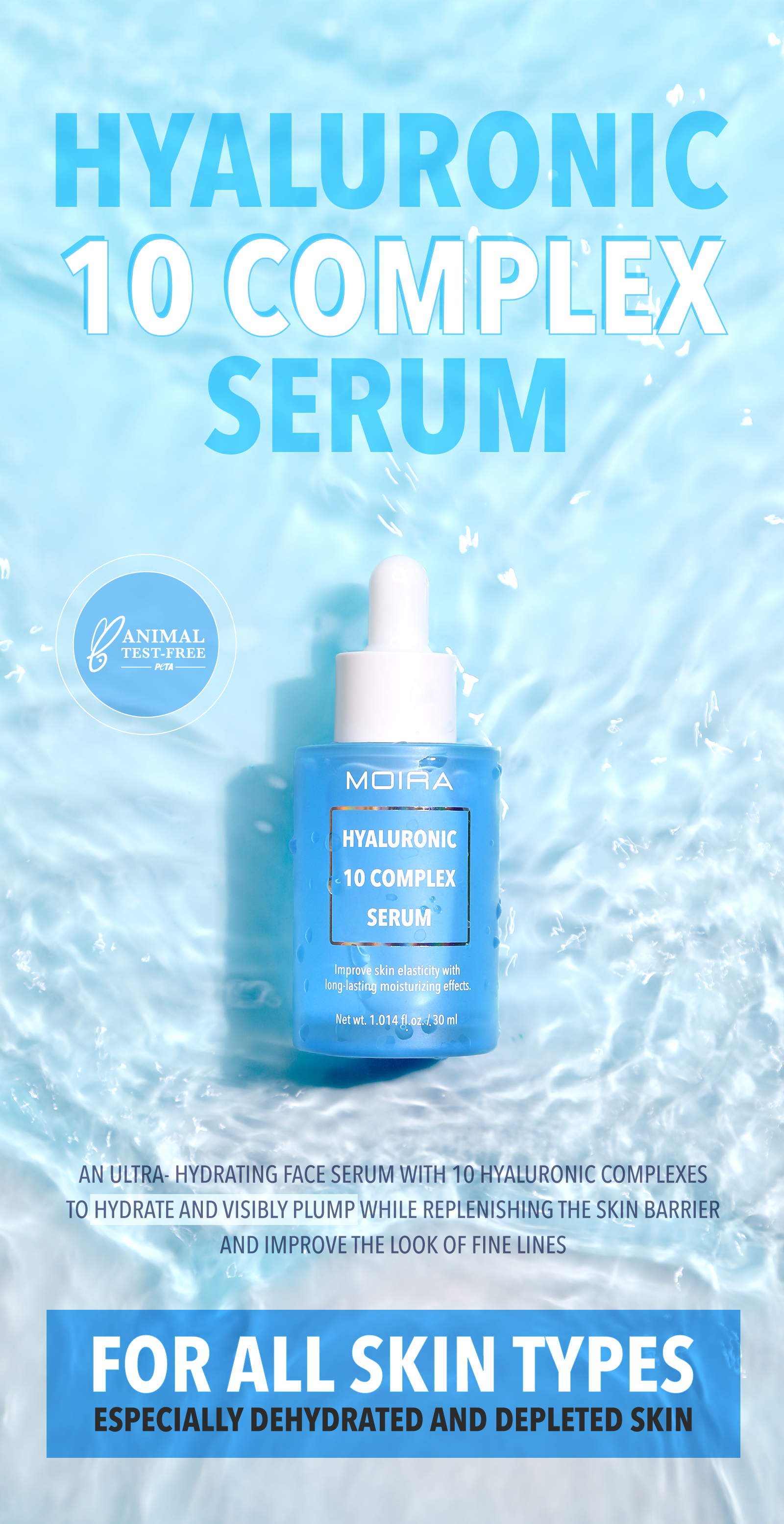 SERUM HIDRATANTE 10% ÁCIDO HIALURÓNICO - MOIRA