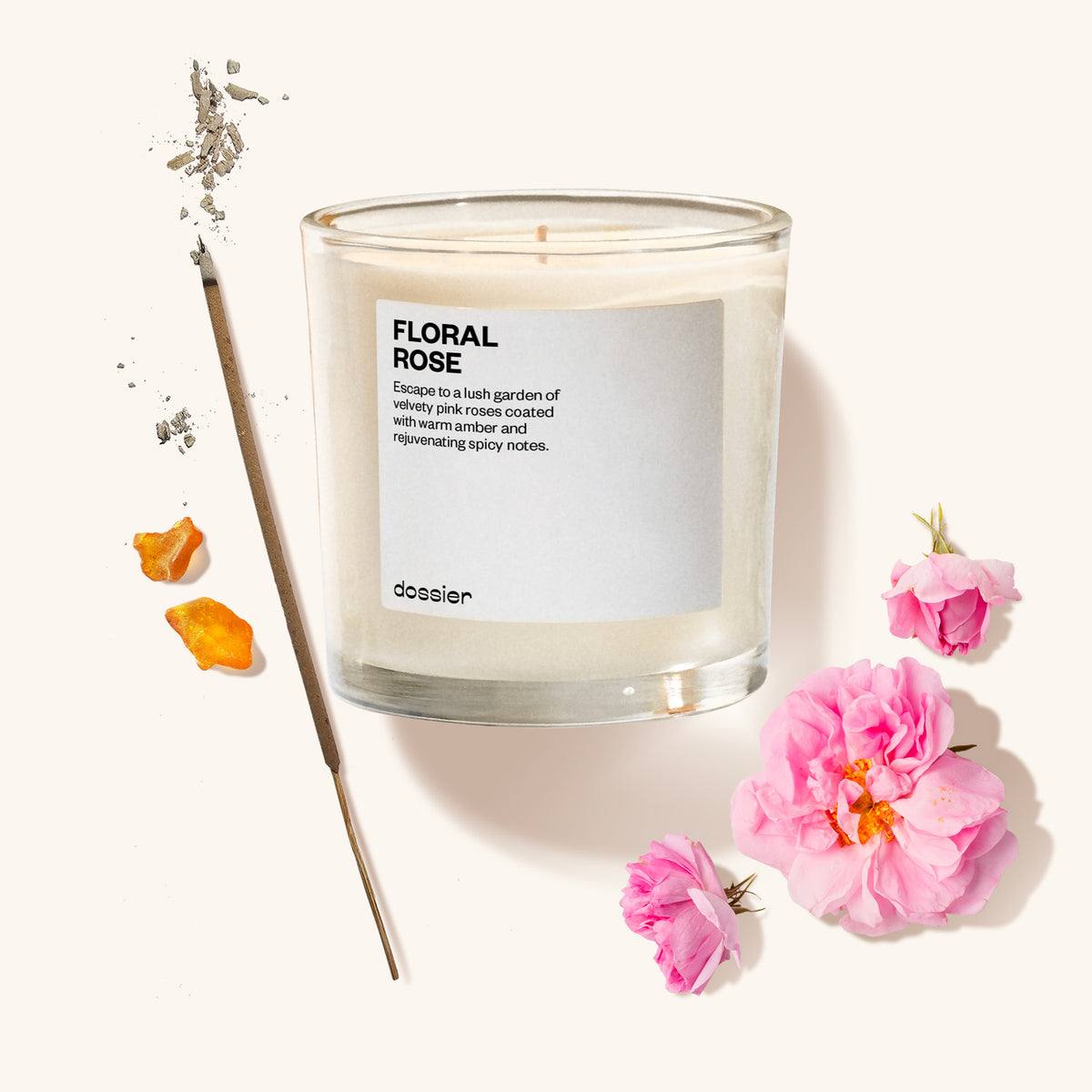 VELA FLORAL ROSE 9 OZ - DOSSIER