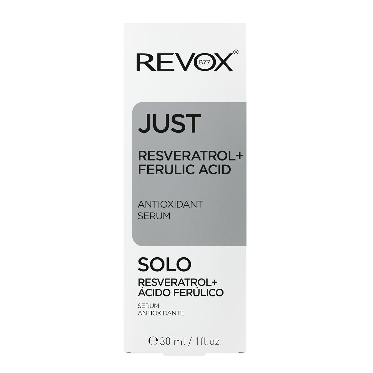 SERUM ANTIOXIDANTE RESVERATROL + ÁCIDO FERÚLICO - REVOX B77
