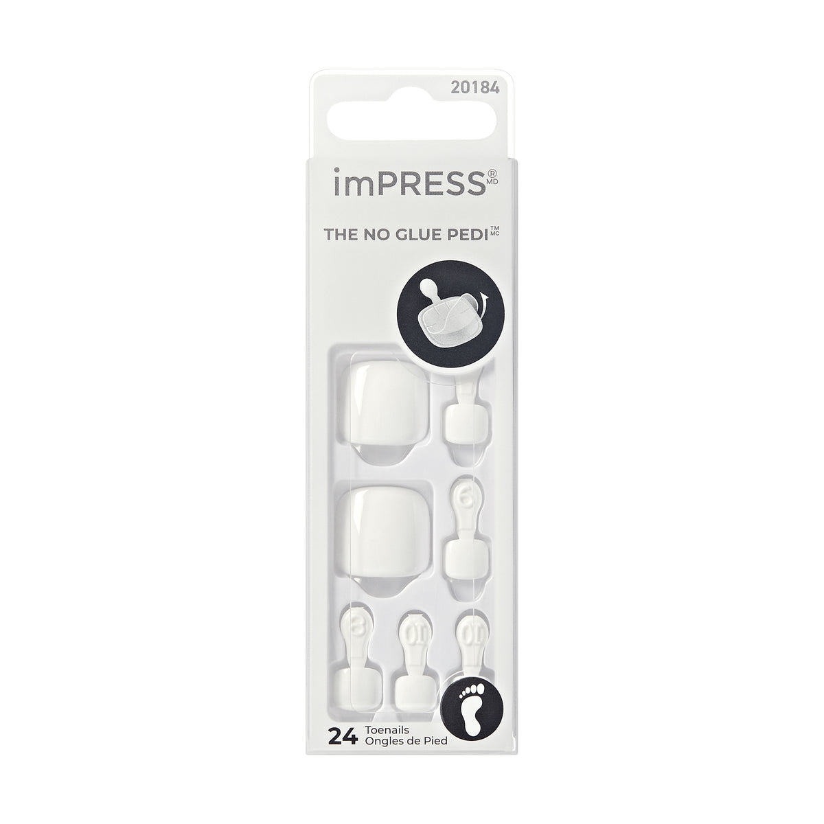UÑAS POSTIZAS PARA PIES IMPRESS SIMPLY WHITE - KISS