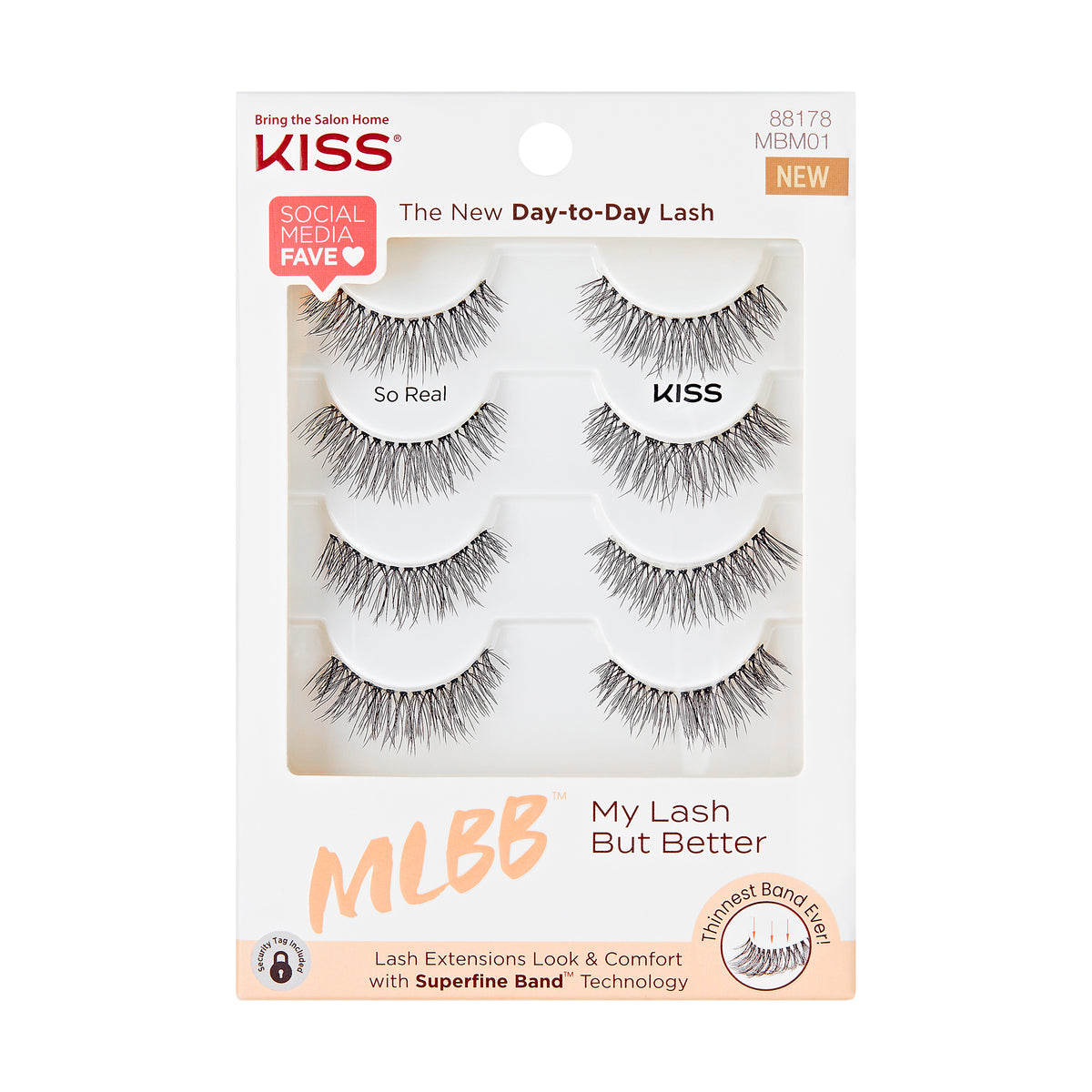 PESTAÑAS POSTIZAS MLBB LASHES MULTIPACK SO REAL - KISS