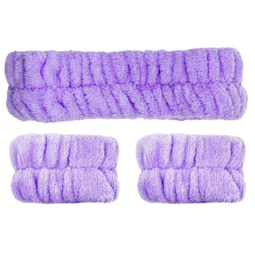 PLUSH HEADBAND AND WRISTBAND-LAVENDER - CALA