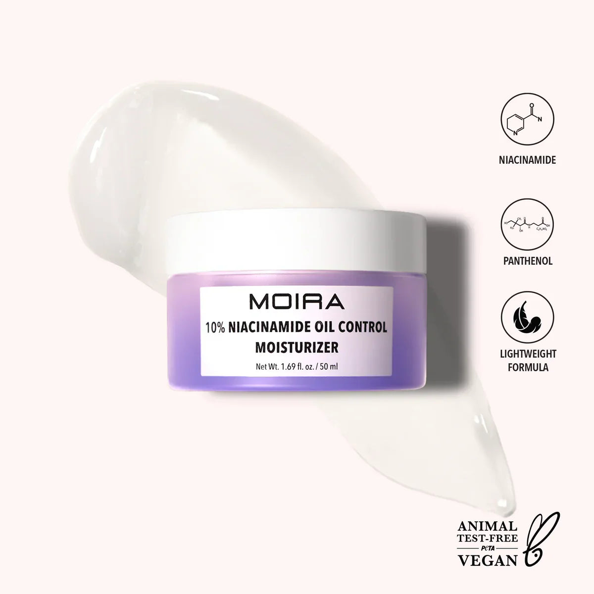 CREMA FACIAL HIDRATANTE OIL CONTROL 10% NIACINAMIDA - MOIRA