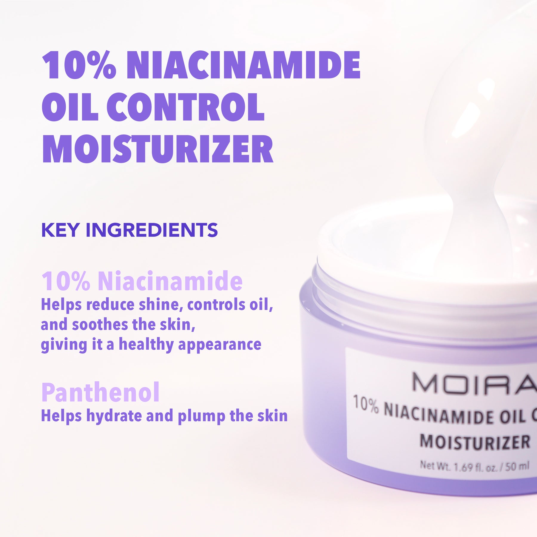 CREMA FACIAL HIDRATANTE OIL CONTROL 10% NIACINAMIDA - MOIRA