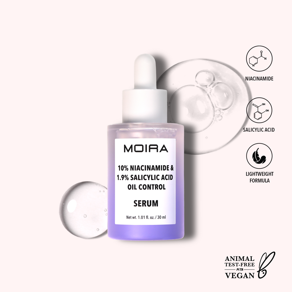 SERUM OIL CONTROL 10% NIACINAMIDA 1.9% ÁCIDO SALÍCILICO - MOIRA