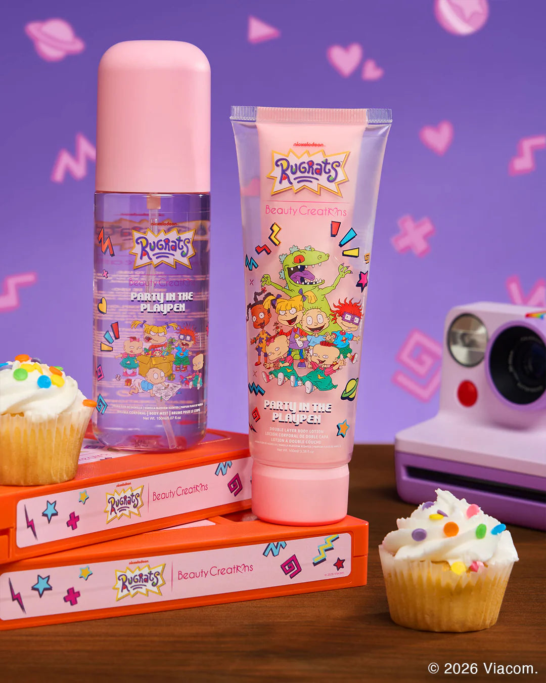 SET DE CREMA Y MIST CORPORAL PARTY IN THE PLAYPEN - BEAUTY CREATIONS X RUGRATS