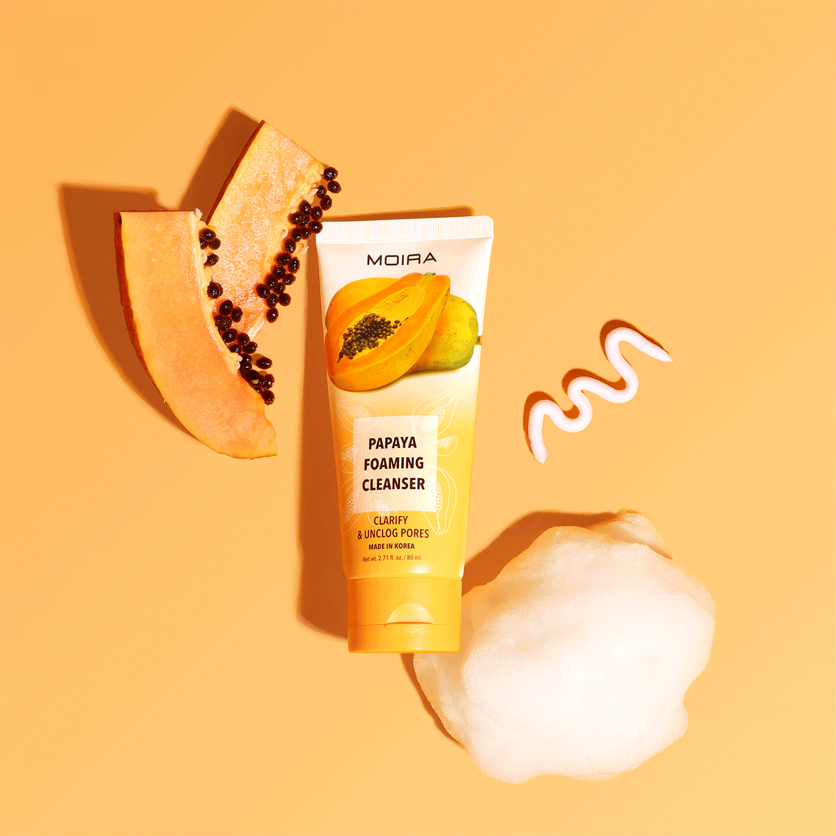 LIMPIADOR FACIAL EN ESPUMA PAPAYA - MOIRA