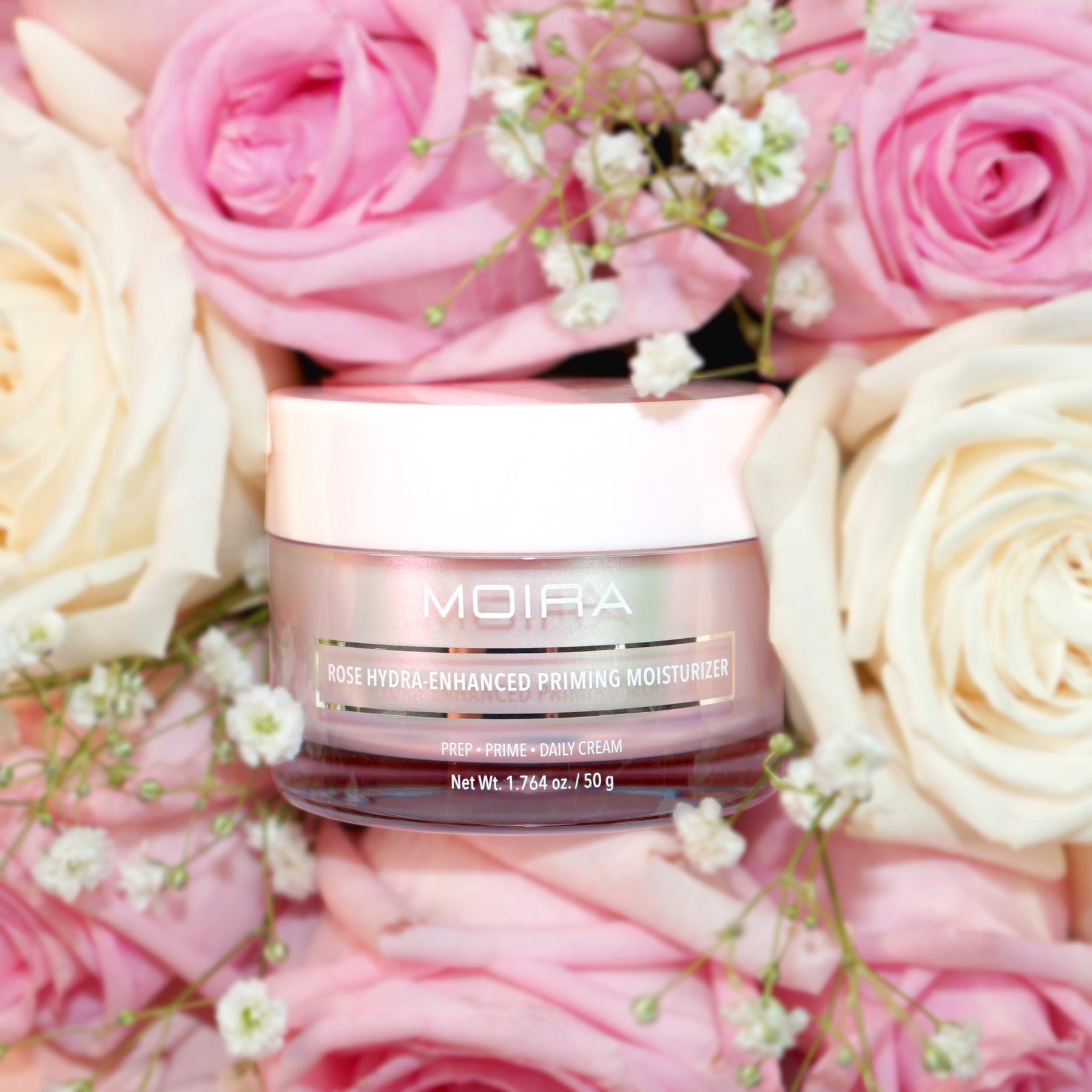 PRIMER DE MAQUILLAJE HIDRATANTE EN CREMA ROSE HYDRA-ENHANCED - MOIRA