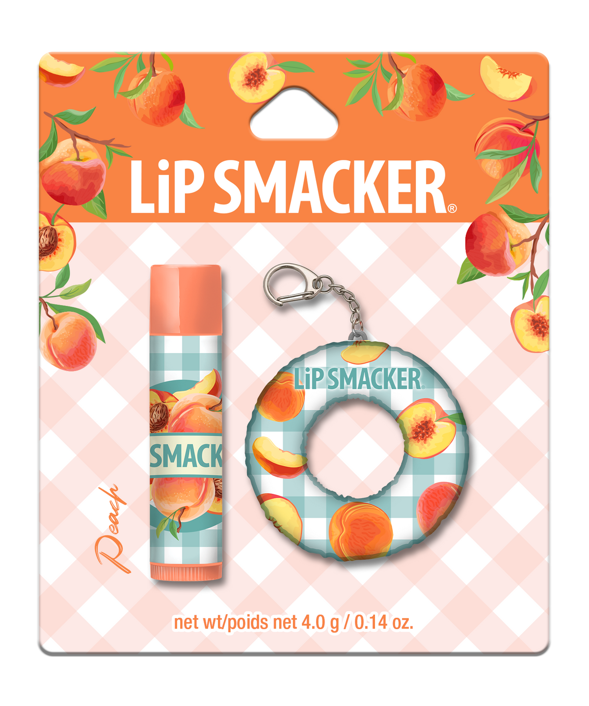 BÁLSAMO LABIAL + KEYCHAIN FLOATY PEACH - LIP SMACKER