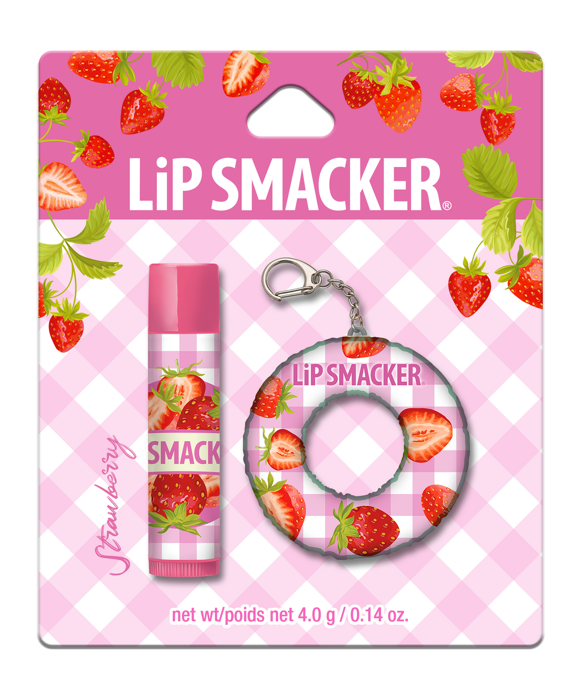 BÁLSAMO LABIAL + KEYCHAIN FLOATY STRAWBERRY - LIP SMACKER