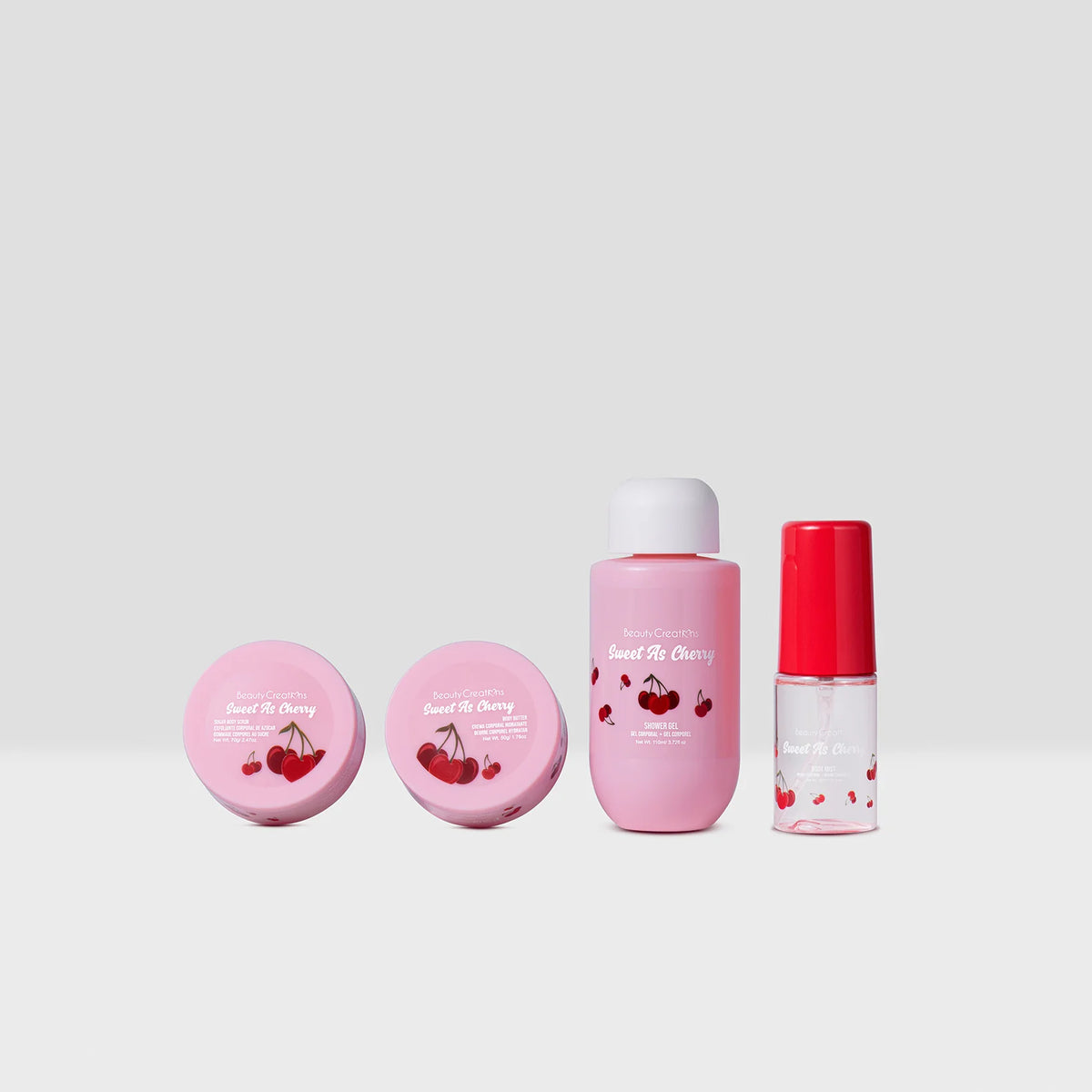 SWEET AS CHERRY TRAVEL SET CUIDADO DEL CUERPO - BEAUTY CREATIONS